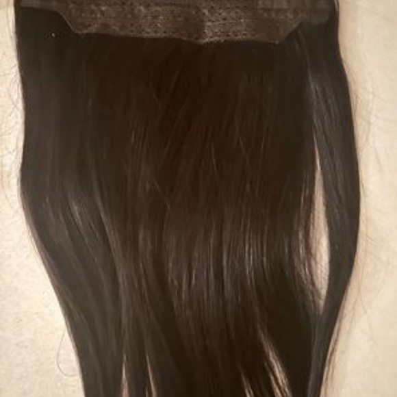 18" Dark Brown 100% Human Hair Extension Weft (halo) - Picture 3 of 4